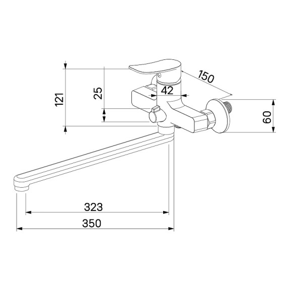 Смеситель для ванны Milardo Demi DEMSB00M10 универсальный Хром