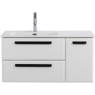 Тумба под раковину Cezares Eco-Cer-N 100 L ECO-CER-N-1000-2C-1A-SO-BL-L подвесная Bianco Lucido без ручек