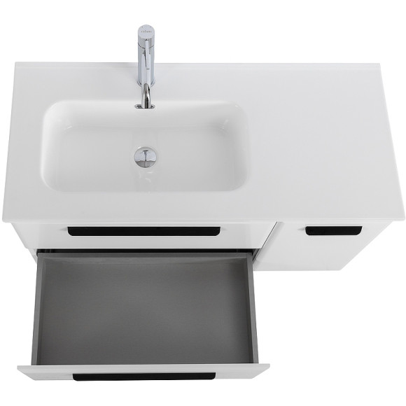 Тумба под раковину Cezares Eco-Cer-N 100 L ECO-CER-N-1000-2C-1A-SO-BL-L подвесная Bianco Lucido без ручек