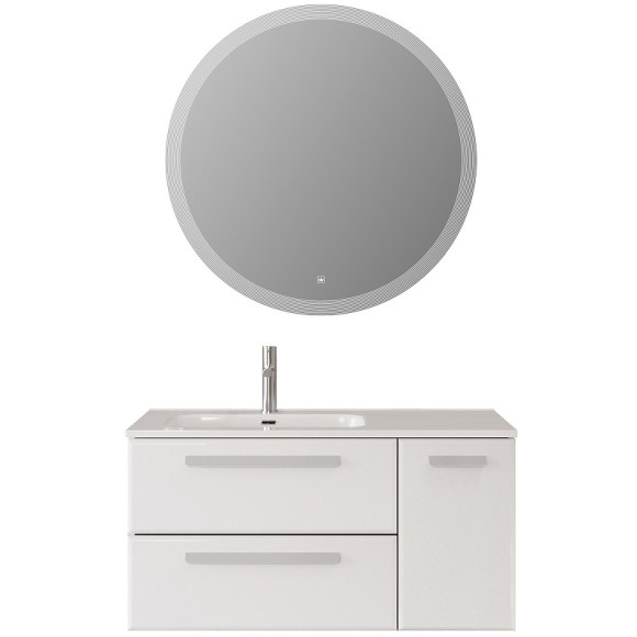 Тумба под раковину Cezares Eco-Cer-N 100 L ECO-CER-N-1000-2C-1A-SO-BL-L подвесная Bianco Lucido без ручек