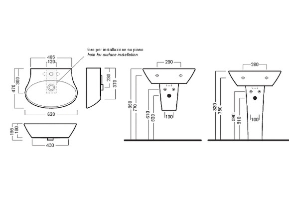 Раковина Hatria Nido 62 Y0R401 Белая Раковина Hatria Nido 62 Y0R401 Белая
