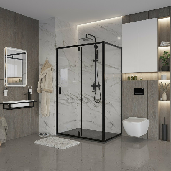 Душевой уголок Niagara Nova 110х70 NG-83-11AB-A70B профиль Черный стекло прозрачное Душевой уголок Niagara Nova 110х70 NG-83-11AB-A70B профиль Черный стекло прозрачное