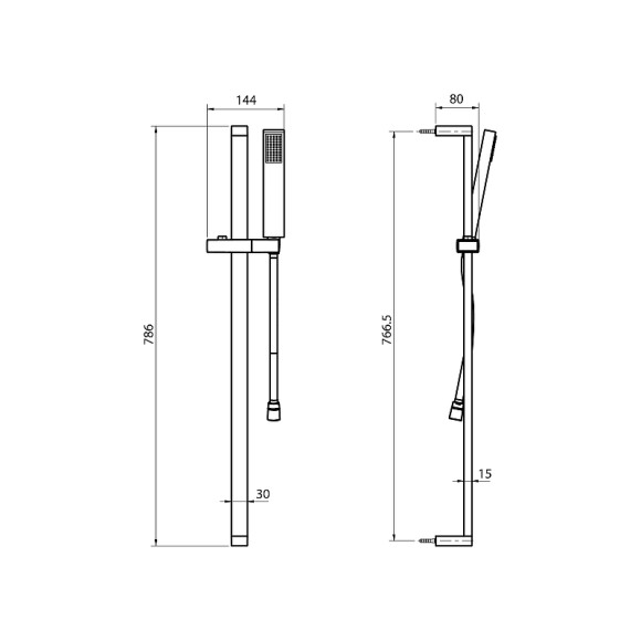 Душевой гарнитур Koller Pool Neon NNSR01 Хром