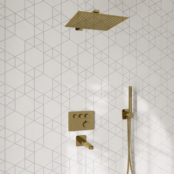 Душевая система WasserKRAFT Sauer A7158.183.261.280.197.281.187 Thermo с термостатом Золото глянцевое