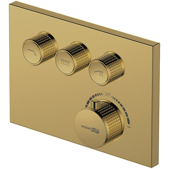 Душевая система WasserKRAFT Sauer A7158.183.261.280.197.281.187 Thermo с термостатом Золото глянцевое