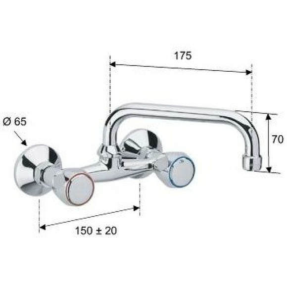 Смеситель для кухни Remer 1000-2000 41SY Хром Смеситель для кухни Remer 1000-2000 41SY Хром