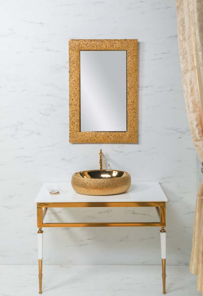 Консоль под раковину Boheme Armadi Art Vogue 100 890-G Золото Белая