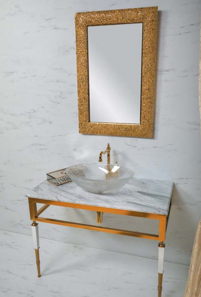 Консоль под раковину Boheme Armadi Art Vogue 100 890-G Золото Белая