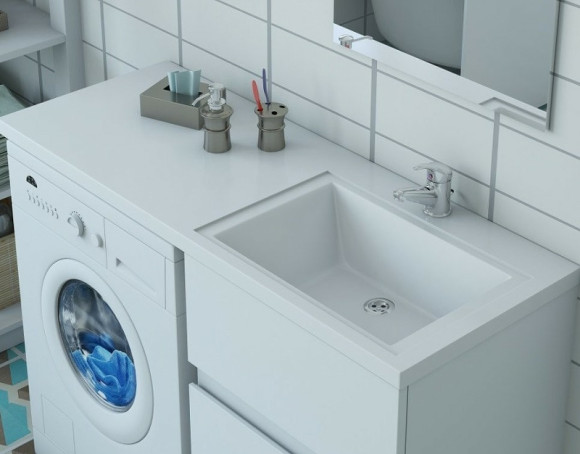 Раковина Эстет Даллас 115 R ФР-00001937 с местом под стиральную машину Белая