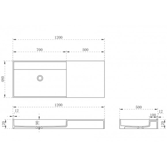 Раковина Abber Stein 120 AS2628 Белая матовая Раковина Abber Stein 120 AS2628 Белая матовая