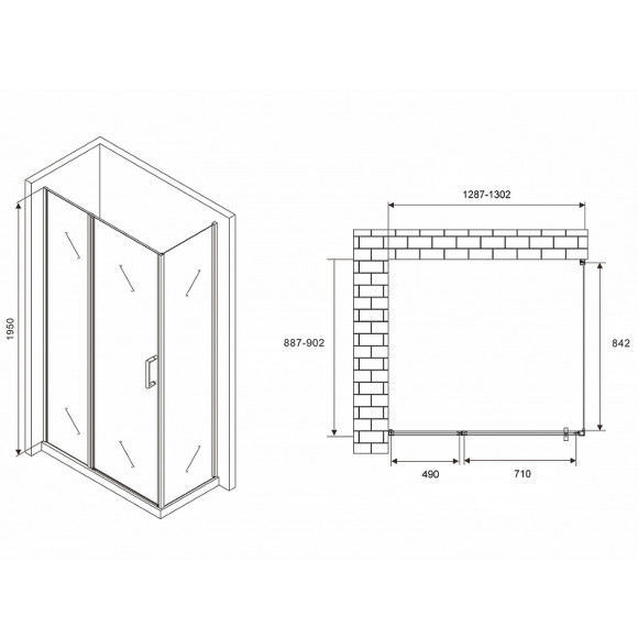 Душевой уголок Abber Sonnenstrand 130х90 AG04130S-S90 профиль Хром стекло прозрачное Душевой уголок Abber Sonnenstrand 130х90 AG04130S-S90 профиль Хром стекло прозрачное