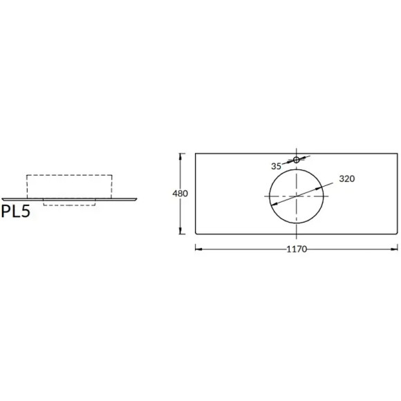 Столешница под раковину Kerama Marazzi Plaza Next Фондамента 120 PL5.DL500920R\120 Серый камень
