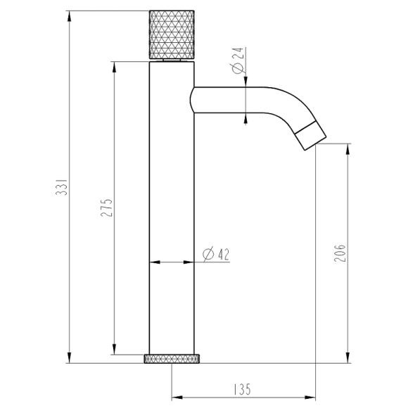 Смеситель для раковины Boheme Stick 122-BB.3 Черный матовый