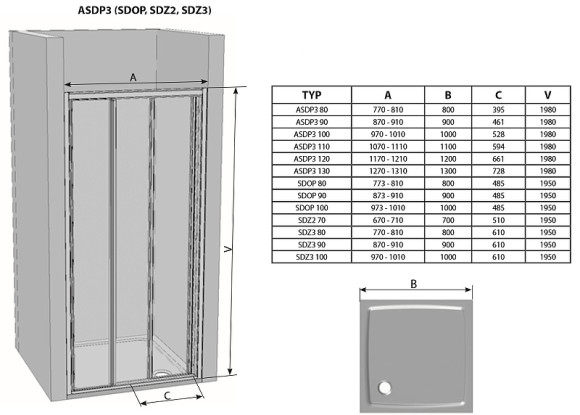 Душевая дверь Ravak Supernova ASDP3-80 00V403R2Z1 профиль Черный стекло Transparent Душевая дверь Ravak Supernova ASDP3-80 00V403R2Z1 профиль Черный стекло Transparent