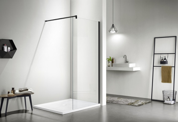 Душевая перегородка Aquatek 80 AQ WIW 08020BL профиль Черный стекло прозрачное Душевая перегородка Aquatek 80 AQ WIW 08020BL профиль Черный стекло прозрачное