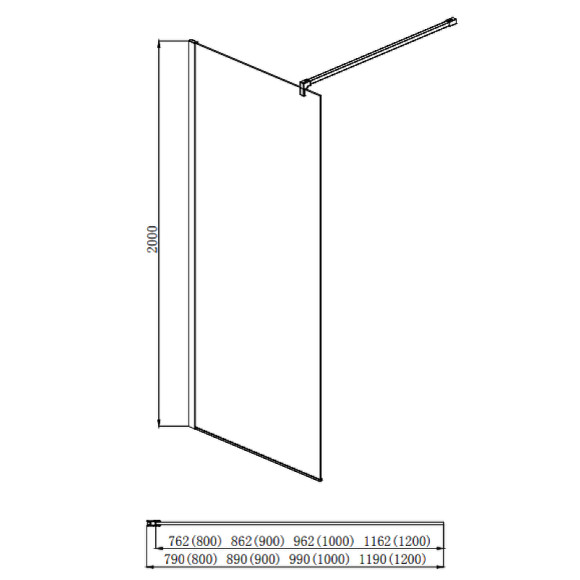 Душевая перегородка Aquatek 80 AQ WIW 08020BL профиль Черный стекло прозрачное Душевая перегородка Aquatek 80 AQ WIW 08020BL профиль Черный стекло прозрачное