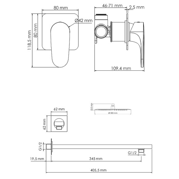 Душевая система WasserKRAFT Weida A3151.090.116 Хром Душевая система WasserKRAFT Weida A3151.090.116 Хром