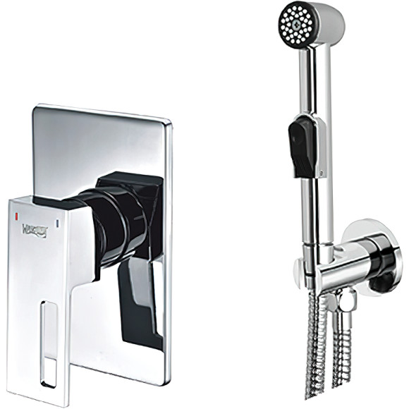 Гигиенический душ со смесителем WasserKRAFT Alme A01556 Хром