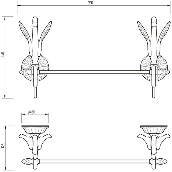 Полотенцедержатель Migliore Luxor 26133 Золото Полотенцедержатель Migliore Luxor 26133 Золото