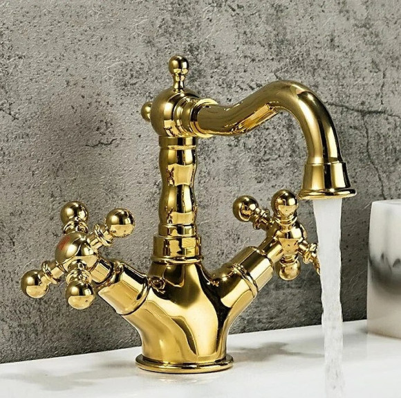 Смеситель для раковины Gappo G89-6 G1389-6 Золото