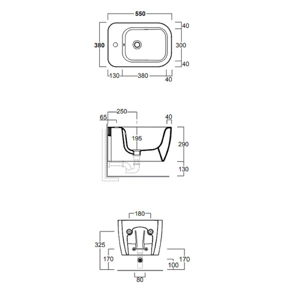 Биде Simas Henges HE19neromatt*1 подвесное Черное матовое