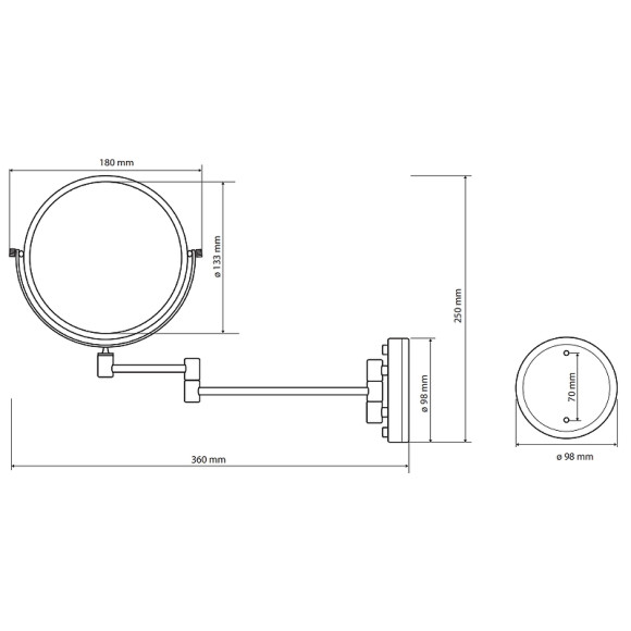 Косметическое зеркало Bemeta Retro 106101698 с увеличением Золото Косметическое зеркало Bemeta Retro 106101698 с увеличением Золото