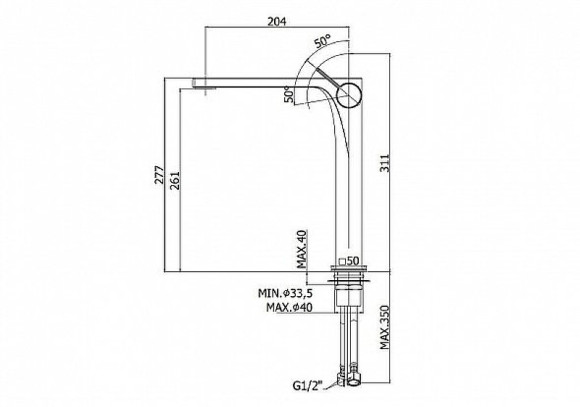 Смеситель для раковины Paffoni Rock RO081CR Хром Смеситель для раковины Paffoni Rock RO081CR Хром