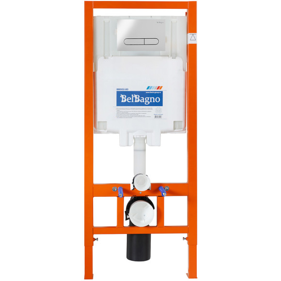 Комплект унитаза с инсталляцией BelBagno Tre BB8001CHR/SC/BB002-80/BB005-PR-CHROME с сиденьем Микролифт и клавишей смыва Хром глянцевый Комплект унитаза с инсталляцией BelBagno Tre BB8001CHR/SC/BB002-80/BB005-PR-CHROME с сиденьем Микролифт и клавишей смыва Хром глянцевый