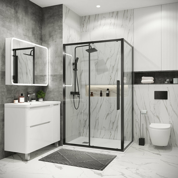 Душевая стенка Grossman Cosmo 90 200.K33.02.90.42.00 профиль Графит сатин стекло прозрачное Душевая стенка Grossman Cosmo 90 200.K33.02.90.42.00 профиль Графит сатин стекло прозрачное