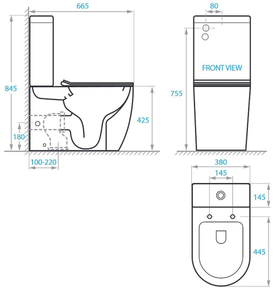 Унитаз компакт Koller Pool Round RN-0665-RC-C без бачка с сиденьем Микролифт