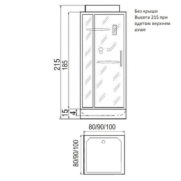 Душевая кабина River Tana 90x90 Б/К 10000002996 с поддоном Душевая кабина River Tana 90x90 Б/К 10000002996 с поддоном