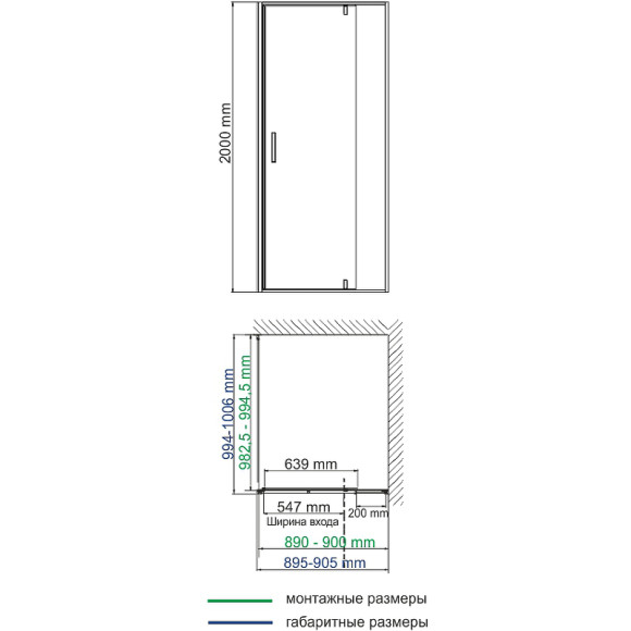 Душевой уголок WasserKRAFT Aisch 90x100 55P18 профиль Матовое золото стекло прозрачное