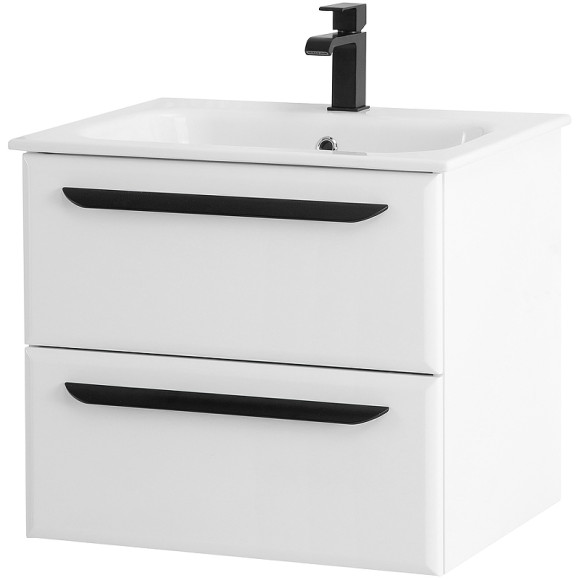 Тумба под раковину Cezares Eco-Cer 60 ECO-CER-600-2C-SO-BL подвесная Bianco Lucido без ручек