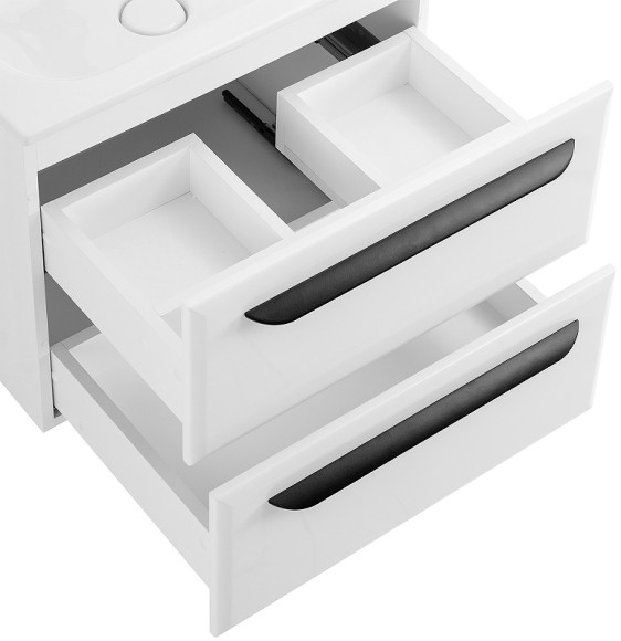 Тумба под раковину Cezares Eco-Cer 60 ECO-CER-600-2C-SO-BL подвесная Bianco Lucido без ручек