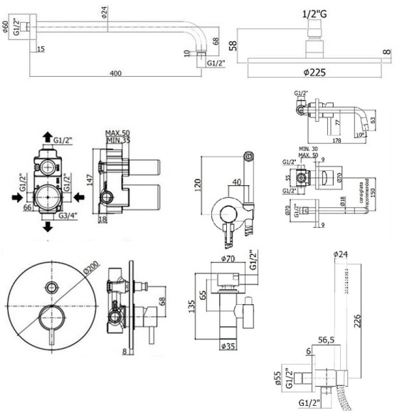 Комплект смесителей Paffoni Light KITZLIG015CR006 Хром