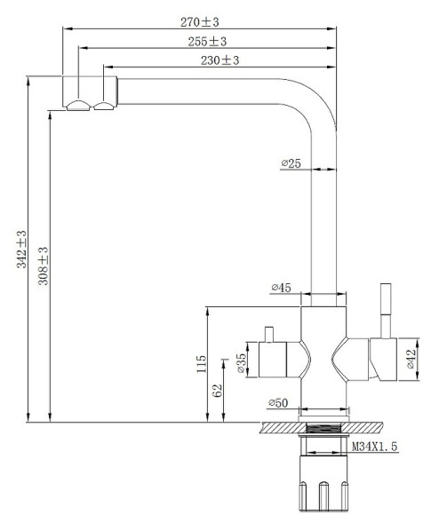 Смеситель для кухни ESKO K24 B Черный матовый Смеситель для кухни ESKO K24 B Черный матовый