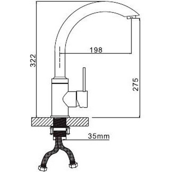 Смеситель для кухни Gappo G4099 Нержавеющая сталь Смеситель для кухни Gappo G4099 Нержавеющая сталь