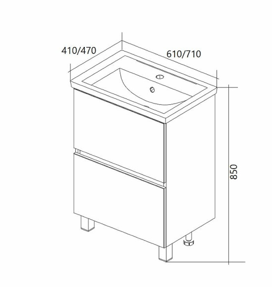 Тумба под раковину 1MarKa Aris 70 У76061 Дуб сонома