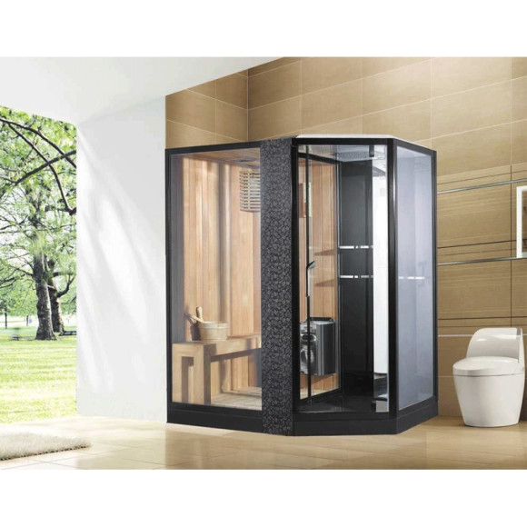 Душевая кабина Orans 180x130 R 89103rb с сауной профиль Черный стекло прозрачное Душевая кабина Orans 180x130 R 89103rb с сауной профиль Черный стекло прозрачное