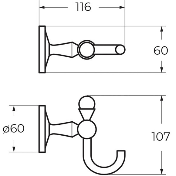 Крючок Art&Max Antic AM-E-2686BL Хром Крючок Art&Max Antic AM-E-2686BL Хром