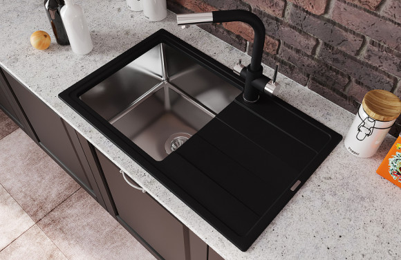 Кухонная мойка Florentina Комби-860 21.400.D0860.302 Антрацит Кухонная мойка Florentina Комби-860 21.400.D0860.302 Антрацит