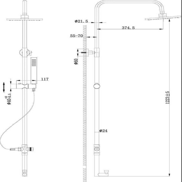 Душевая система BelBagno TRULA TRU-COLD-U-CRM Хром Душевая система BelBagno TRULA TRU-COLD-U-CRM Хром
