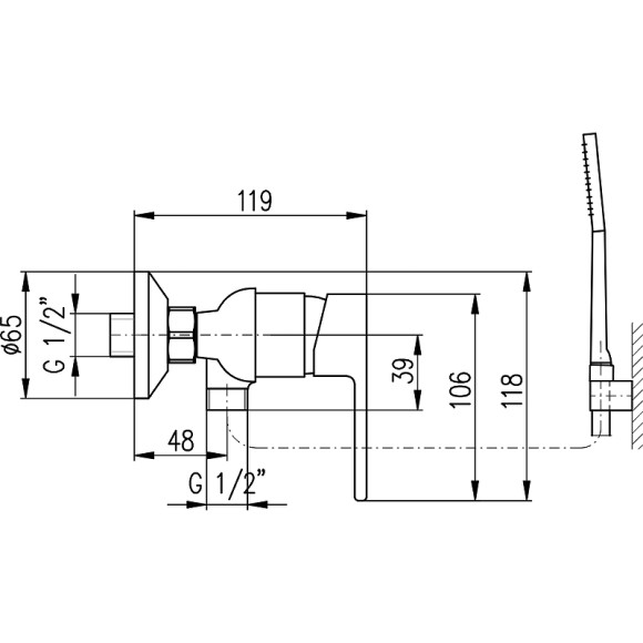 Смеситель для душа Rav Slezak Vltava VT481.5/1CB Белый глянец Хром Смеситель для душа Rav Slezak Vltava VT481.5/1CB Белый глянец Хром
