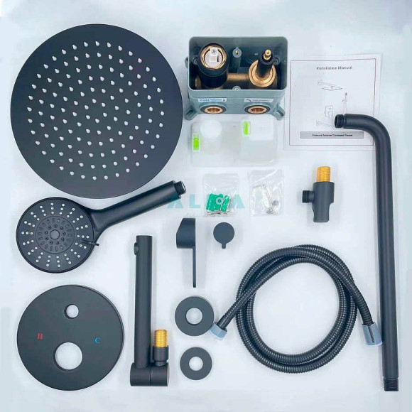 Душевая система ALMAes Ruver TVZ-8830 Черная матовая Душевая система ALMAes Ruver TVZ-8830 Черная матовая