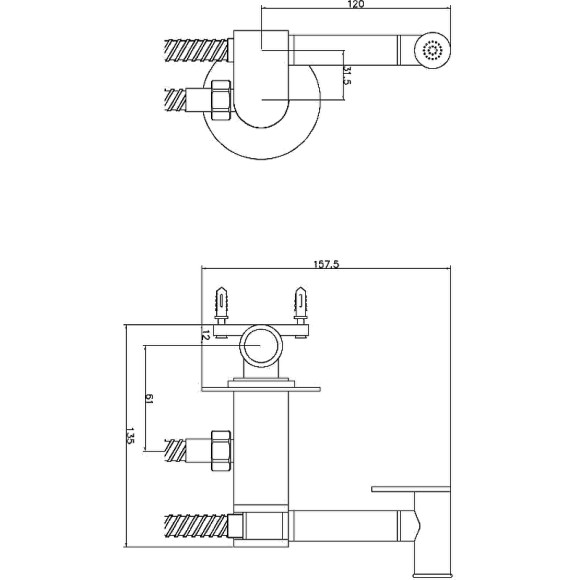 Гигиенический душ со смесителем ESKO SMH03 Хром
