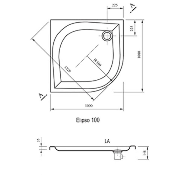 Акриловый поддон для душа Ravak Galaxy Elipso LA 100х100 A22AA01210 Белый Акриловый поддон для душа Ravak Galaxy Elipso LA 100х100 A22AA01210 Белый