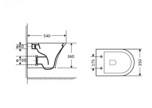 Унитаз Orange C03-100W подвесной с сиденьем Микролифт