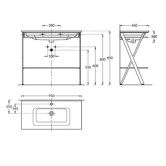 Консоль под раковину Kerama Marazzi Piano Next 95 PIA.N.95\BLK Черная матовая Консоль под раковину Kerama Marazzi Piano Next 95 PIA.N.95\BLK Черная матовая
