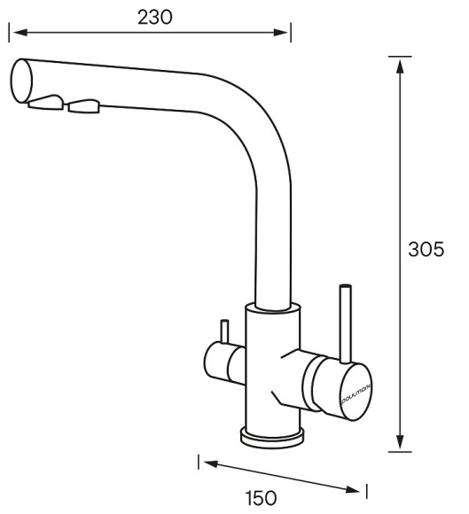 Смеситель для кухни Paulmark Essen Es213011-431BR Белый матовый Бронза