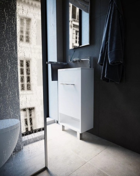 Тумба с раковиной 1MarKa Lira 40Н R У85920 Белый глянец